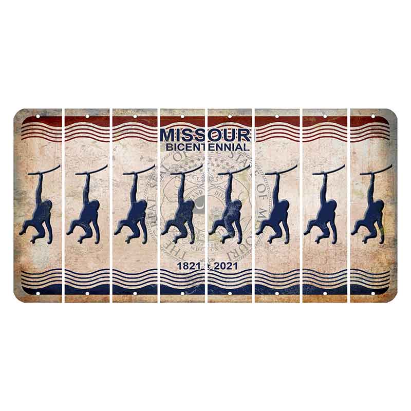 Missouri Bicentennial Cut License Plate Strips (Set of 8) Monkey