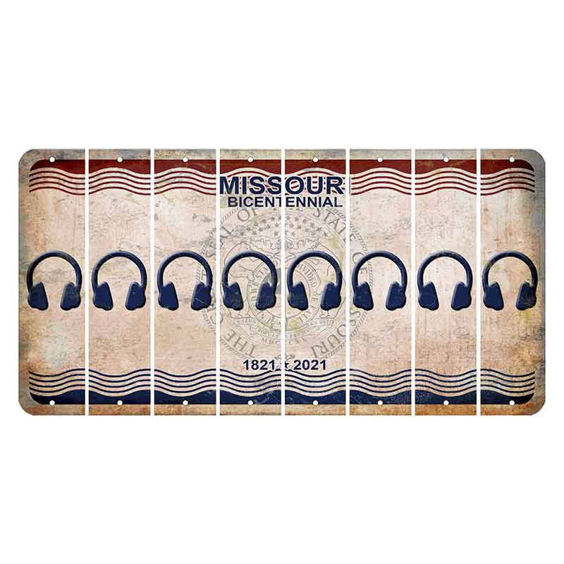 Missouri Bicentennial Cut License Plate Strips (Set of 8) Headphones