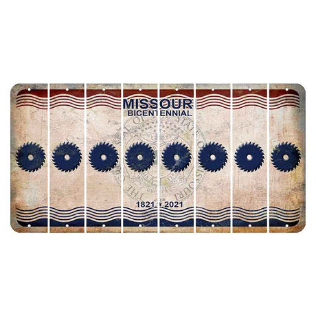 Missouri Bicentennial Cut License Plate Strips (Set of 8) Saw Blade