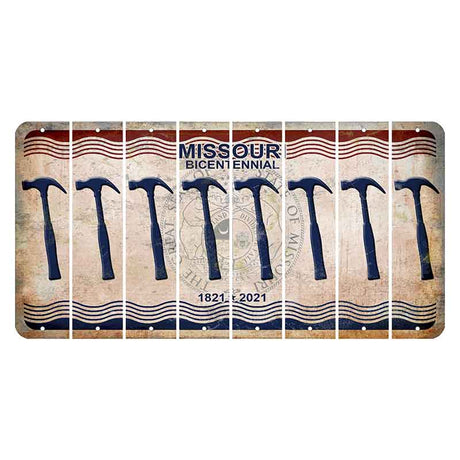 Missouri Bicentennial Cut License Plate Strips (Set of 8) Hammer