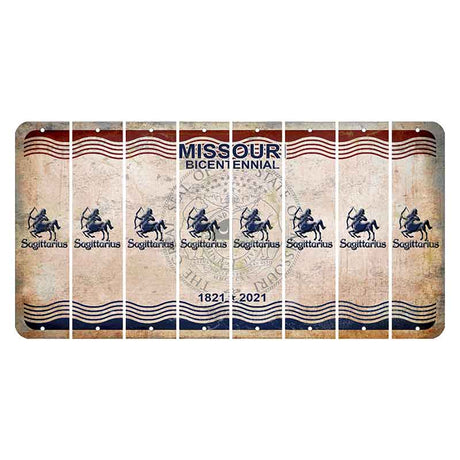 Missouri Bicentennial Cut License Plate Strips (Set of 8) Zodiac Sign - Sagittarius