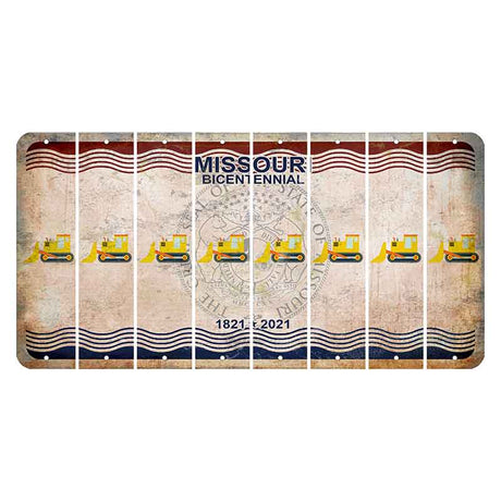 Missouri Bicentennial Cut License Plate Strips (Set of 8) Dozer