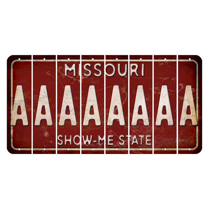 Missouri Maroon Show Me State Cut License Plate Strips (Set of 8) A