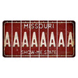 Missouri Maroon Show Me State Cut License Plate Strips (Set of 8) A