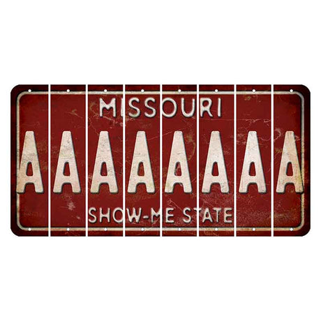 Missouri Maroon Show Me State Cut License Plate Strips (Set of 8) A