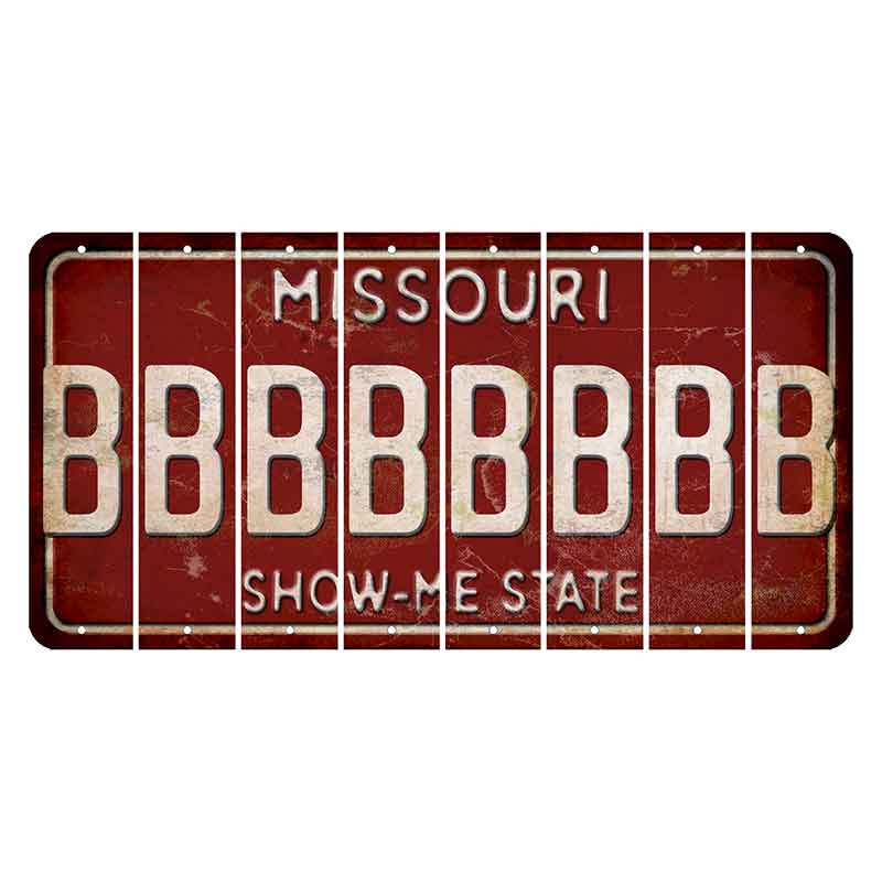 Missouri Maroon Show Me State Cut License Plate Strips (Set of 8) B