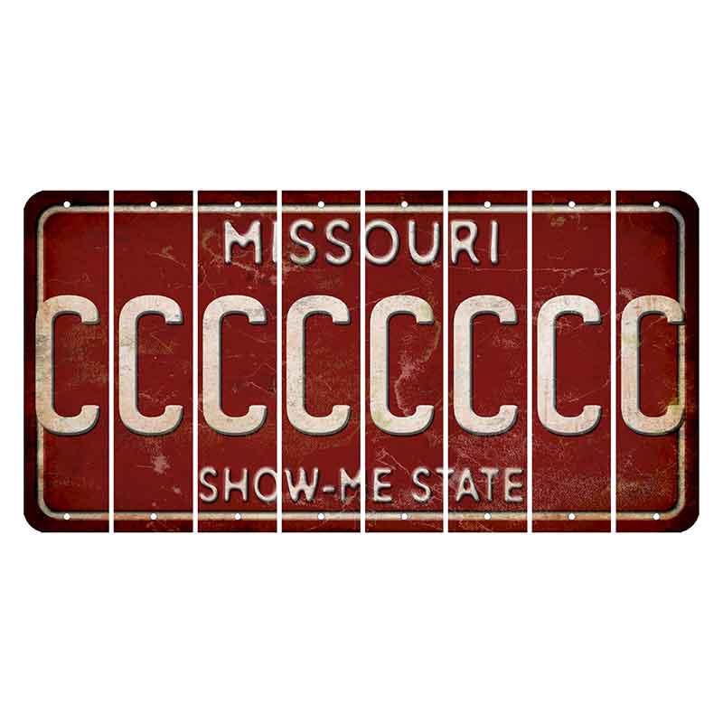 Missouri Maroon Show Me State Cut License Plate Strips (Set of 8) C