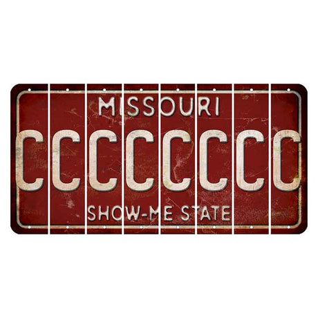 Missouri Maroon Show Me State Cut License Plate Strips (Set of 8) C