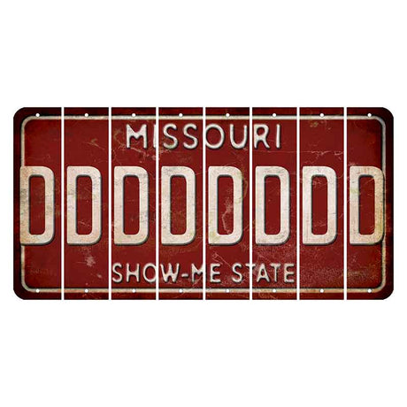 Missouri Maroon Show Me State Cut License Plate Strips (Set of 8) D