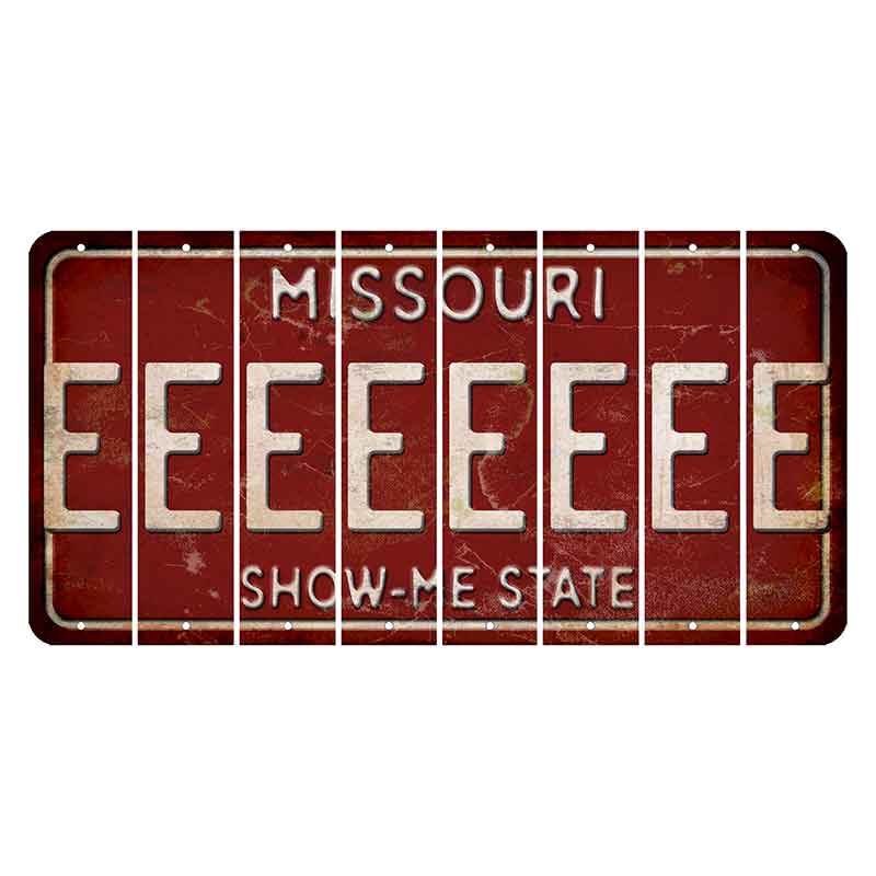 Missouri Maroon Show Me State Cut License Plate Strips (Set of 8) E