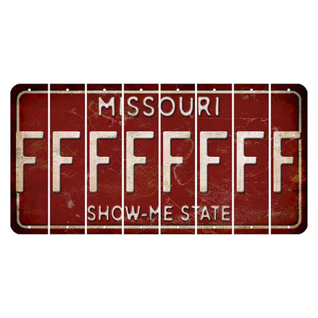 Missouri Maroon Show Me State Cut License Plate Strips (Set of 8) F