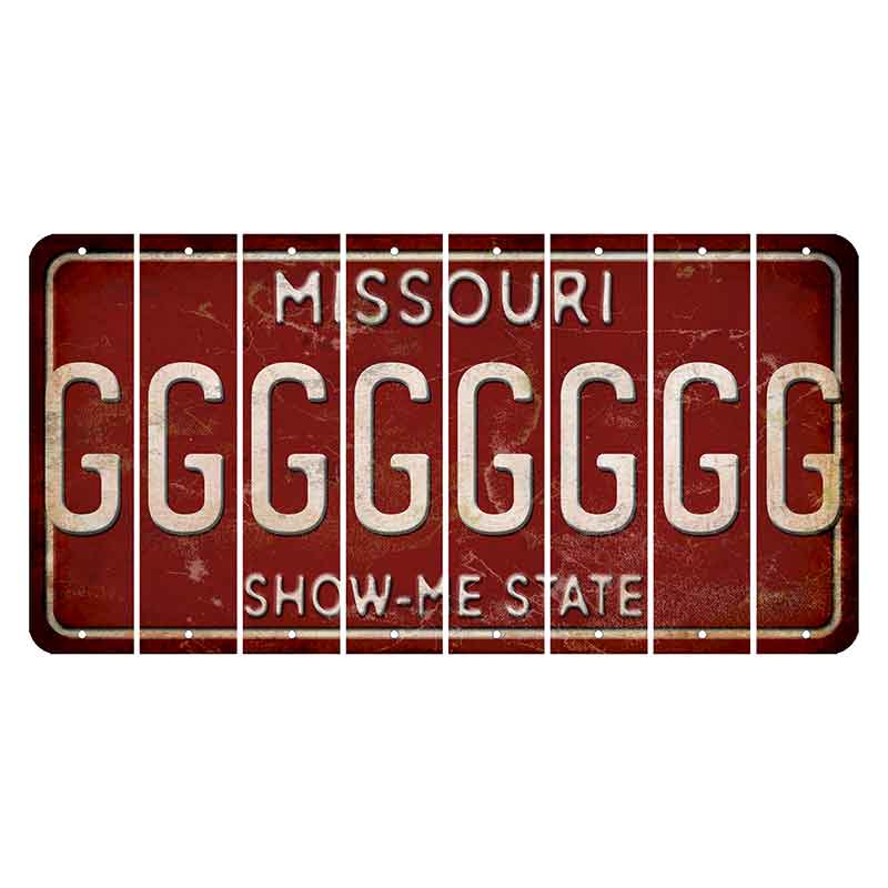 Missouri Maroon Show Me State Cut License Plate Strips (Set of 8) G