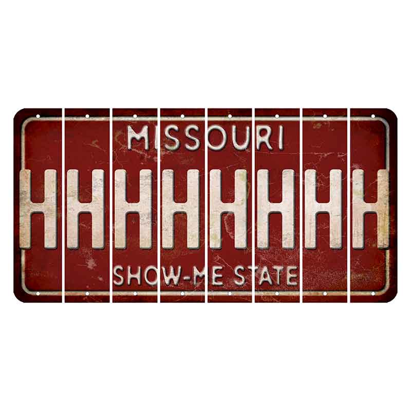 Missouri Maroon Show Me State Cut License Plate Strips (Set of 8) H