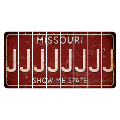 Missouri Maroon Show Me State Cut License Plate Strips (Set of 8) J