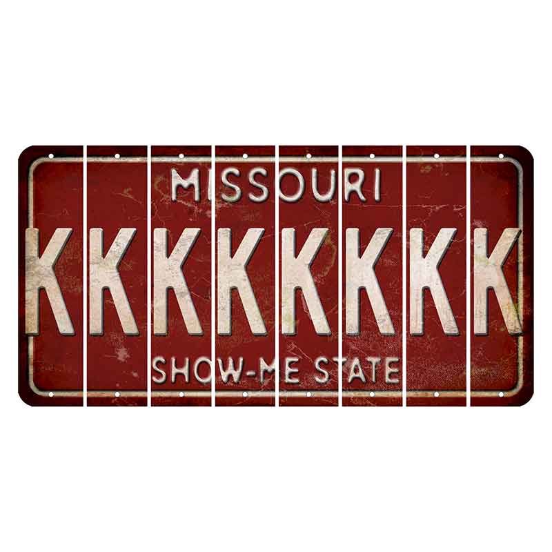 Missouri Maroon Show Me State Cut License Plate Strips (Set of 8) K