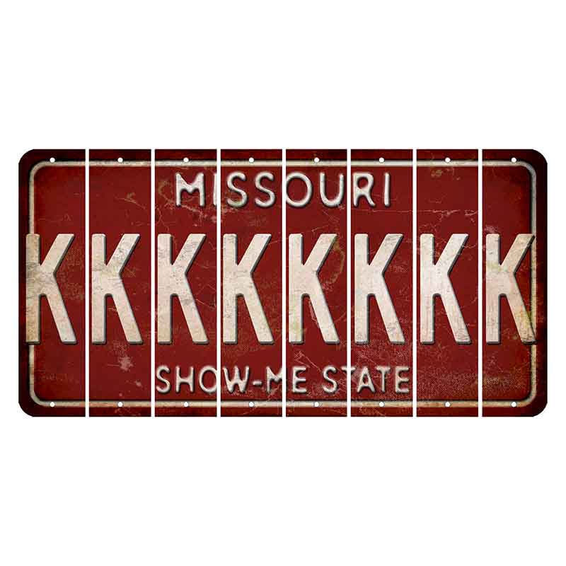 Missouri Maroon Show Me State Cut License Plate Strips (Set of 8) K