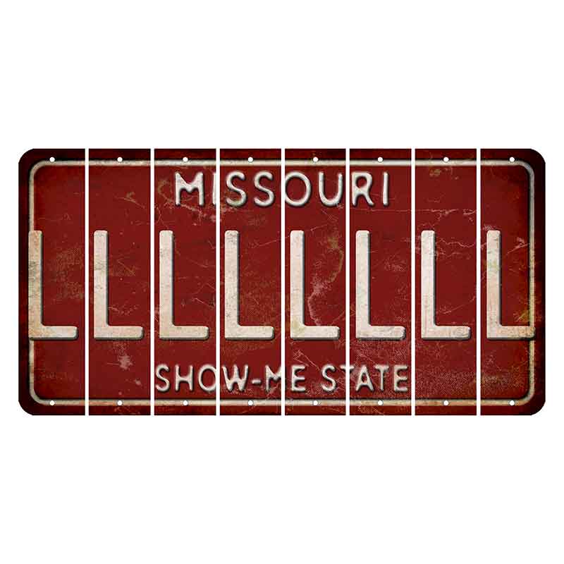 Missouri Maroon Show Me State Cut License Plate Strips (Set of 8) L