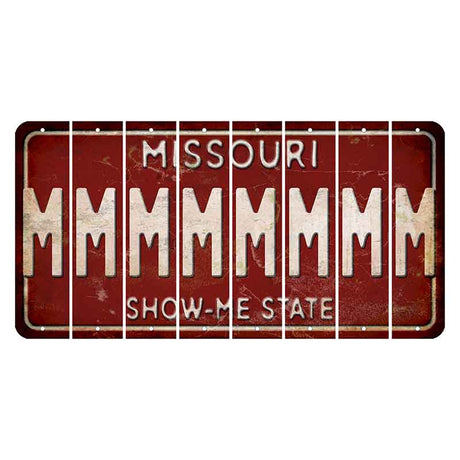 Missouri Maroon Show Me State Cut License Plate Strips (Set of 8) M