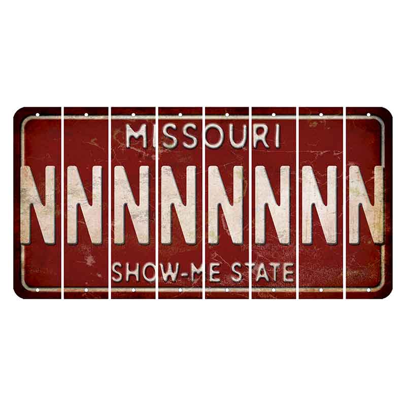 Missouri Maroon Show Me State Cut License Plate Strips (Set of 8) N