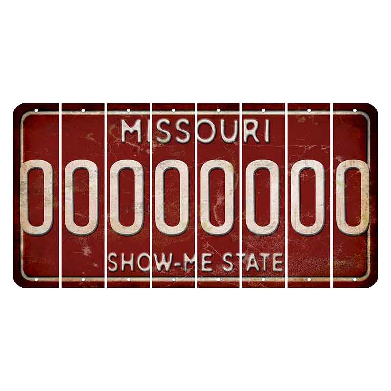 Missouri Maroon Show Me State Cut License Plate Strips (Set of 8) O