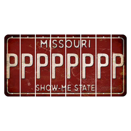 Missouri Maroon Show Me State Cut License Plate Strips (Set of 8) P