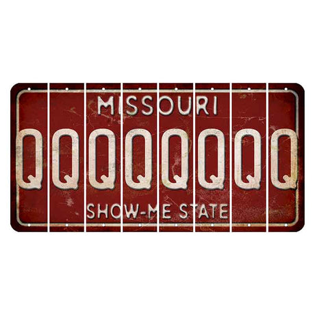 Missouri Maroon Show Me State Cut License Plate Strips (Set of 8) Q