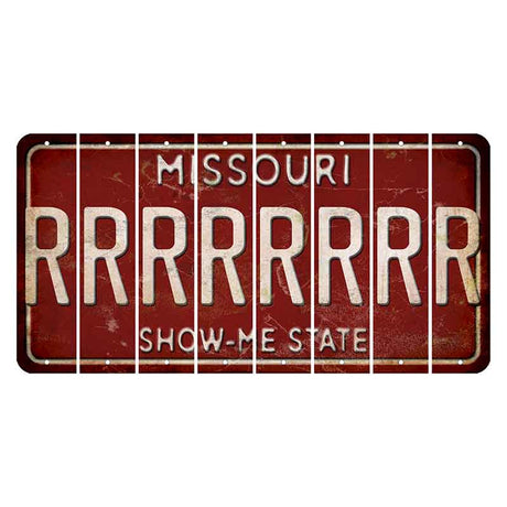 Missouri Maroon Show Me State Cut License Plate Strips (Set of 8) R