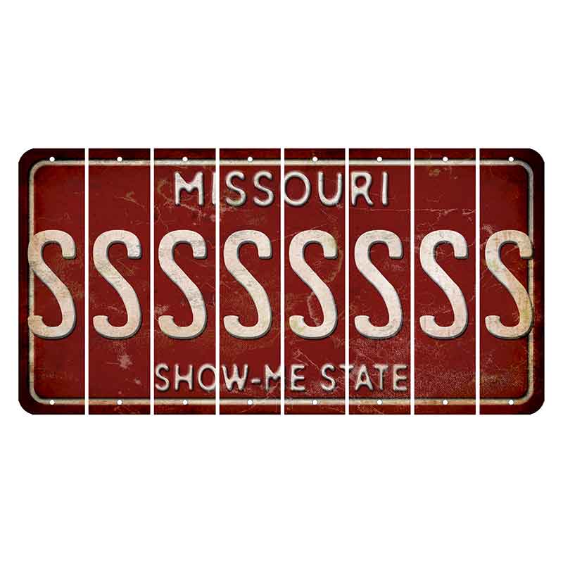 Missouri Maroon Show Me State Cut License Plate Strips (Set of 8) S