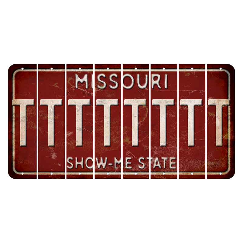 Missouri Maroon Show Me State Cut License Plate Strips (Set of 8) T