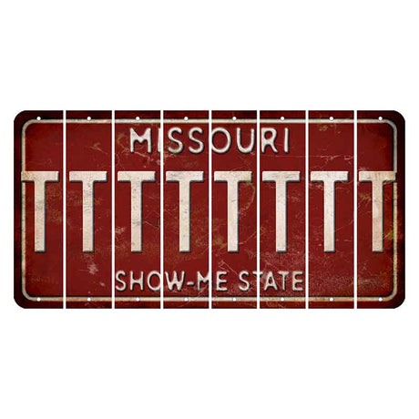 Missouri Maroon Show Me State Cut License Plate Strips (Set of 8) T