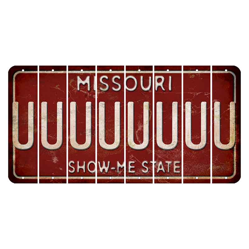 Missouri Maroon Show Me State Cut License Plate Strips (Set of 8) U