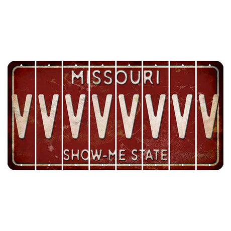 Missouri Maroon Show Me State Cut License Plate Strips (Set of 8) V