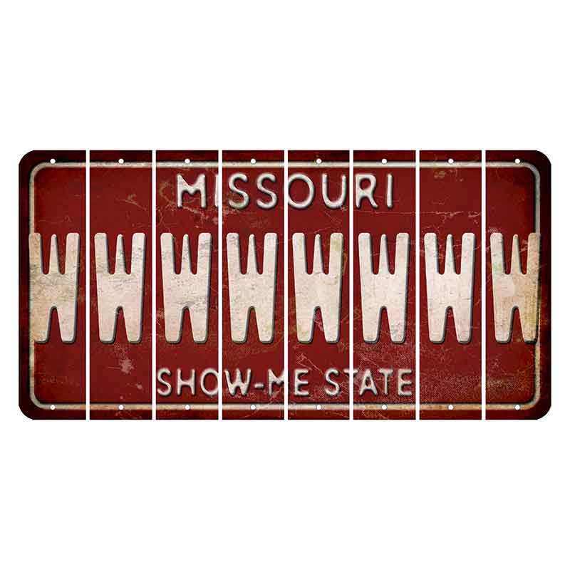 Missouri Maroon Show Me State Cut License Plate Strips (Set of 8) W