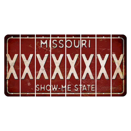 Missouri Maroon Show Me State Cut License Plate Strips (Set of 8) X