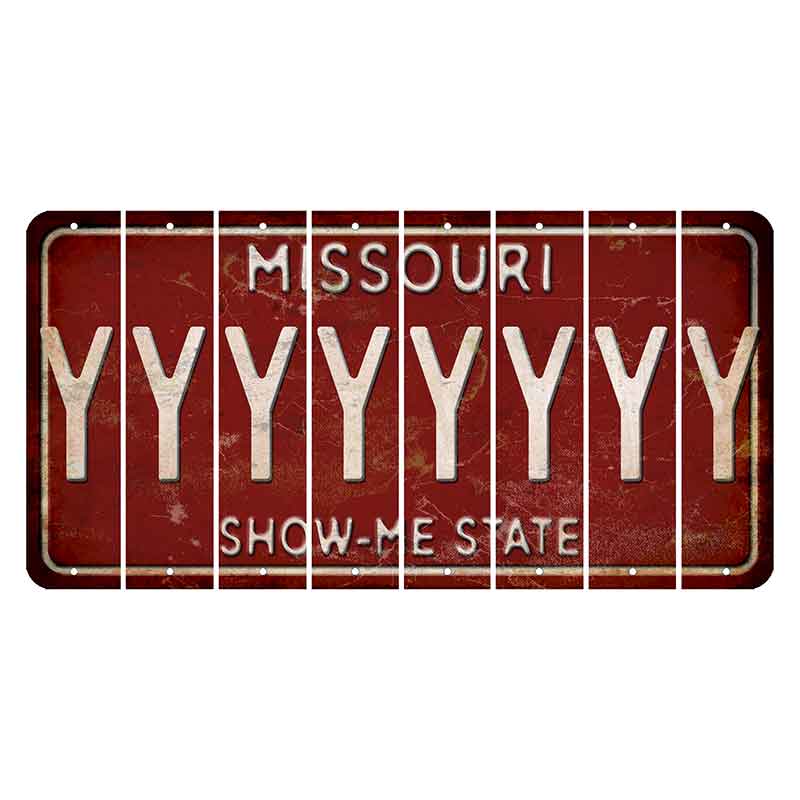 Missouri Maroon Show Me State Cut License Plate Strips (Set of 8) Y