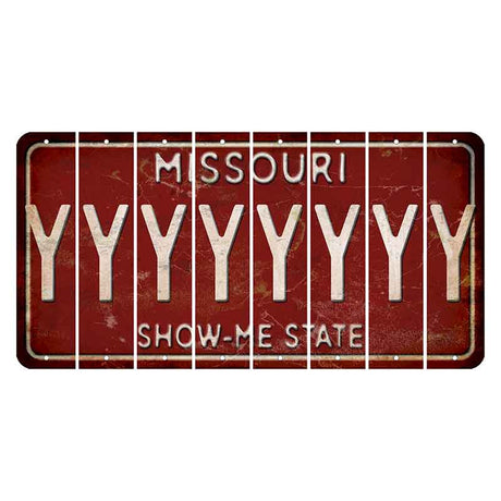 Missouri Maroon Show Me State Cut License Plate Strips (Set of 8) Y