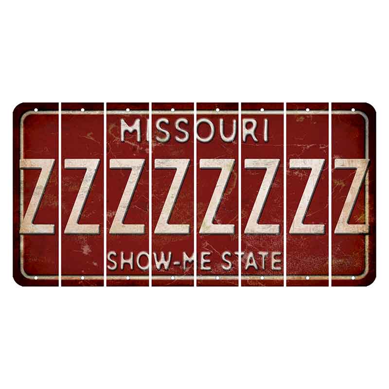 Missouri Maroon Show Me State Cut License Plate Strips (Set of 8) Z