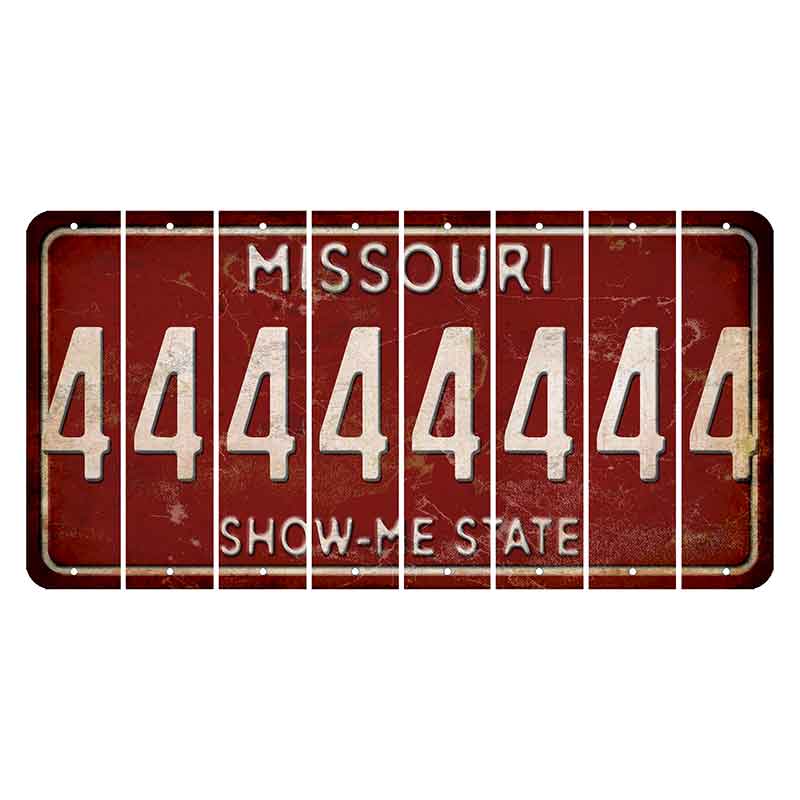 Missouri Maroon Show Me State Cut License Plate Strips (Set of 8) 4