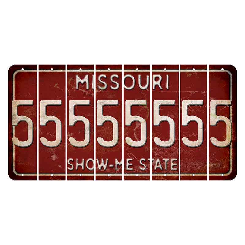 Missouri Maroon Show Me State Cut License Plate Strips (Set of 8) 5