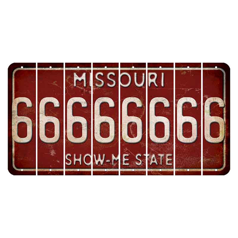 Missouri Maroon Show Me State Cut License Plate Strips (Set of 8) 6