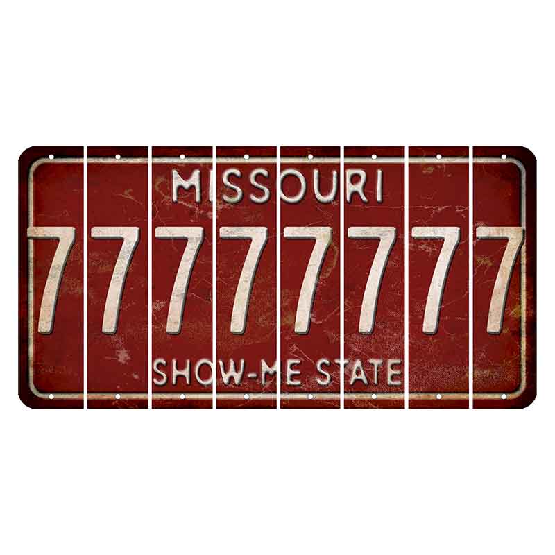 Missouri Maroon Show Me State Cut License Plate Strips (Set of 8) 7