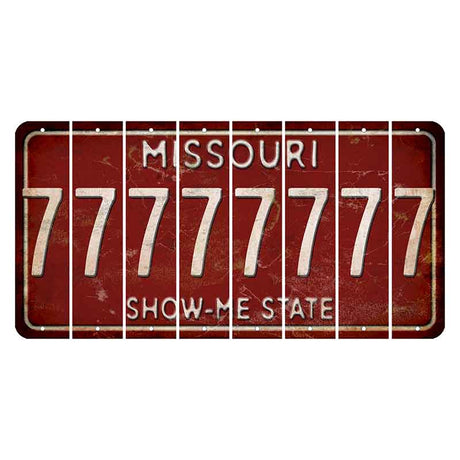 Missouri Maroon Show Me State Cut License Plate Strips (Set of 8) 7