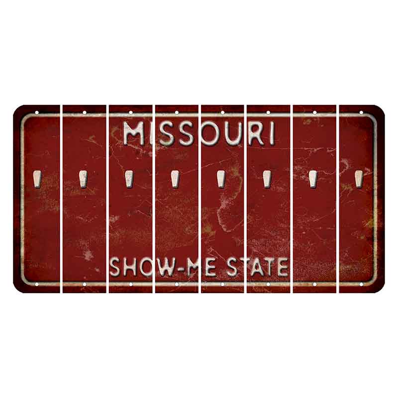 Missouri Maroon Show Me State Cut License Plate Strips (Set of 8) Apostrophe