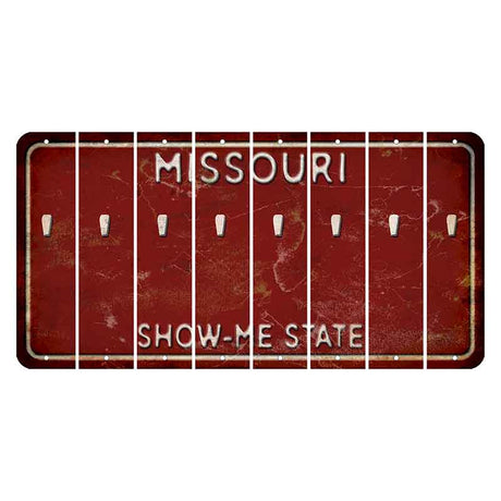 Missouri Maroon Show Me State Cut License Plate Strips (Set of 8) Apostrophe