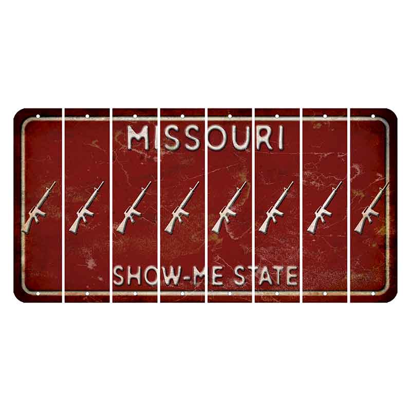 Missouri Maroon Show Me State Cut License Plate Strips (Set of 8) Rifle