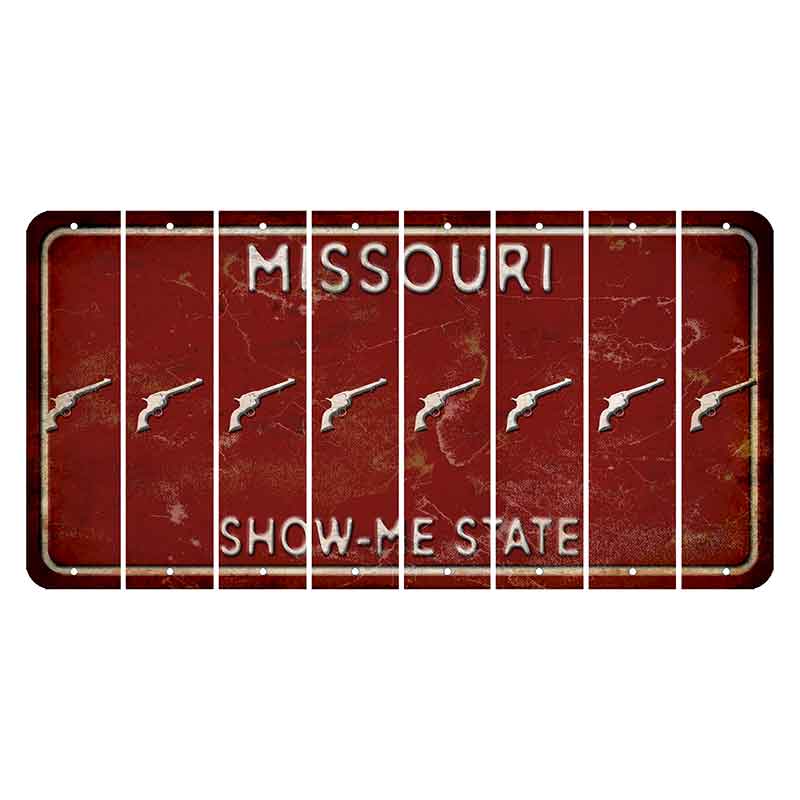 Missouri Maroon Show Me State Cut License Plate Strips (Set of 8) Revolver