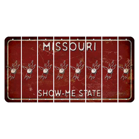 Missouri Maroon Show Me State Cut License Plate Strips (Set of 8) Bowling