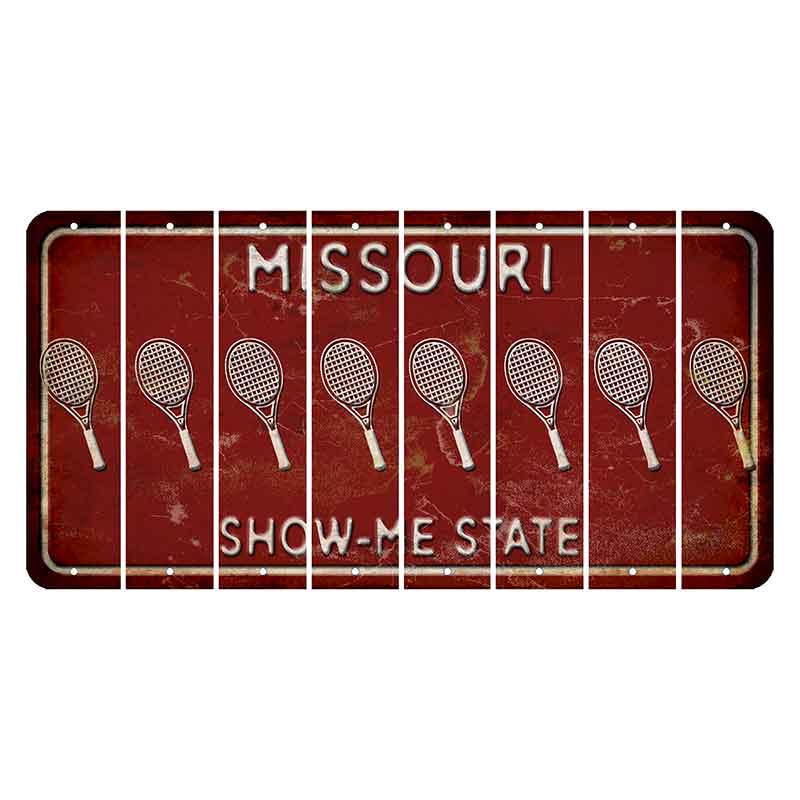 Missouri Maroon Show Me State Cut License Plate Strips (Set of 8) Tennis Racket