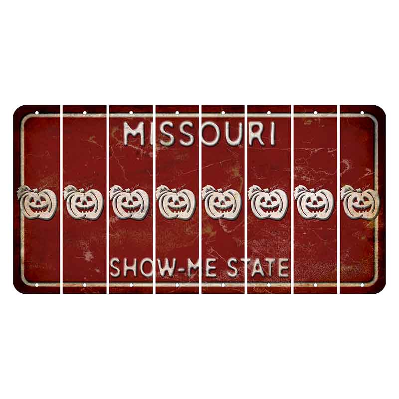 Missouri Maroon Show Me State Cut License Plate Strips (Set of 8) Pumpkin