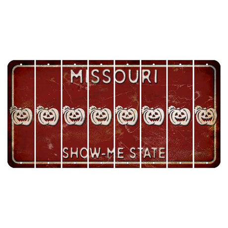 Missouri Maroon Show Me State Cut License Plate Strips (Set of 8) Pumpkin